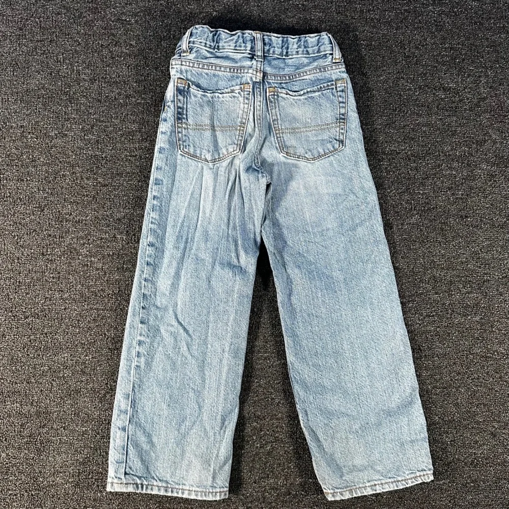 OshKosh B'gosh Loose Fit Jeans Boys 7 Regular Light Wash Blue Good Adjustable